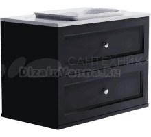 Тумба с раковиной Астра-Форм Классик 90 подвесная, 2 ящика, черная