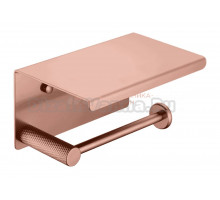 Держатель для туалетной бумаги Boheme Uno 10971-CB с полкой для телефона, copper brushed