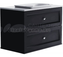 Тумба с раковиной Астра-Форм Классик 100 подвесная, 2 ящика, черная