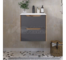 Тумба с раковиной Itana Nill 50 подвесная, графит