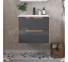 Тумба с раковиной Itana Nill 60 подвесная, графит