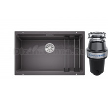 Комплект Мойка Blanco Etagon 700-U, темная скала + Измельчитель KUCHENSTERN Muhle