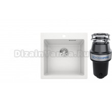 Комплект Мойка Blanco Pleon 5, белая + Измельчитель KUCHENSTERN Muhle