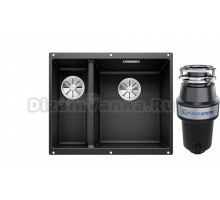 Комплект Мойка Blanco Subline 340/160-U, черная, правая + Измельчитель KUCHENSTERN Muhle