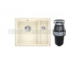 Комплект Мойка Blanco Subline 350/150-U, магнолия + Измельчитель KUCHENSTERN Muhle