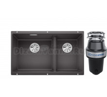 Комплект Мойка Blanco Subline 430/270-U, темная скала + Измельчитель KUCHENSTERN Muhle