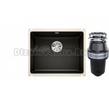 Комплект Мойка Blanco Subline 500-U, черная + Измельчитель KUCHENSTERN Muhle