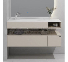 Тумба с раковиной Black&White Universe U955.1200L C03 khaki matt, matt white