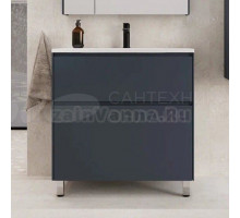 Тумба с раковиной Style Line Лима 80 см напольная LINE 80 2 ящика PLUS Графит ЭМАЛЬ