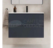 Тумба с раковиной Style Line Лима 100 см подвесная LINE 100 2 ящика PLUS Графит ЭМАЛЬ