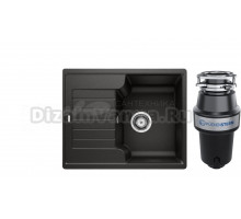 Комплект Мойка Blanco Zia 40 S, черная + Измельчитель KUCHENSTERN Muhle