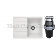 Комплект Мойка Blanco Zia 45 S Compact 524725, белая + Измельчитель KUCHENSTERN Muhle