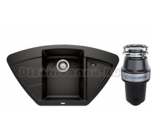 Комплект Мойка Blanco Zia 9 E, черная + Измельчитель KUCHENSTERN Muhle