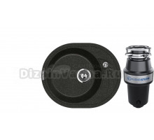 Комплект Мойка Lava E1.BAS, basalt + Измельчитель KUCHENSTERN Muhle