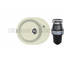 Комплект Мойка Lava E1.VNL, vanilla + Измельчитель KUCHENSTERN Muhle