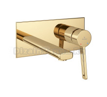 Смеситель для раковины Wellsee ONCE! and forever 182413000 С ВНУТРЕННЕЙ ЧАСТЬЮ, золото