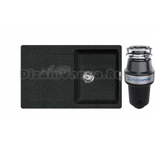 Комплект Мойка Lava L4.BAS, basalt + Измельчитель KUCHENSTERN Muhle