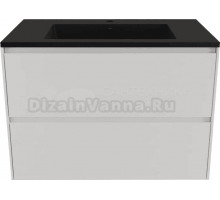 Тумба с раковиной Style Line Лима 80 см подвесная LINE 80 2 ящика PLUS Белый Матовый ЭМАЛЬ, раковина антрацит