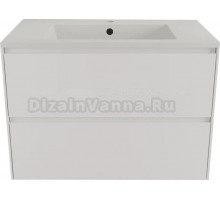 Тумба с раковиной Style Line Лима 80 см подвесная LINE 80 2 ящика PLUS Белый Матовый ЭМАЛЬ, раковина жасмин