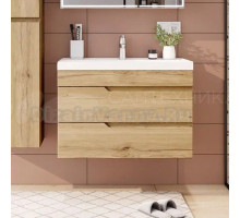 Тумба с раковиной Itana Sky 80 подвесная, дуб мавелла голд