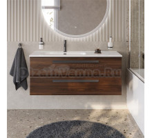 Тумба под раковину без столешницы Cezares Eco Cer-N 120 L орех шоколад софт, ручки матовые черные