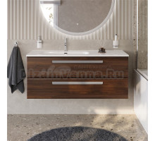 Тумба под раковину без столешницы Cezares Eco Cer-N 120 L орех шоколад софт, ручки серые