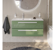 Тумба под раковину без столешницы Cezares Eco Cer-N 100 L фисташковый софт, ручки сатин