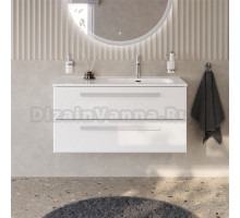 Тумба под раковину без столешницы Cezares Eco Cer-N 100 R bianco lucido, ручки сатин