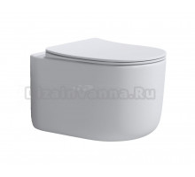 Унитаз подвесной Boheme Flow 969-SET-MW безободковый, с микролифтом, матовый белый