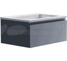 Тумба с раковиной Астра-Форм Альфа 70 подвесная, 1 ящик, серо-голубая