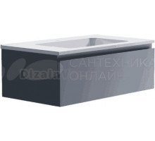 Тумба с раковиной Астра-Форм Альфа 90 подвесная, 1 ящик, серо-голубая