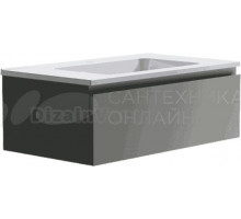 Тумба с раковиной Астра-Форм Альфа 90 подвесная, 1 ящик, серая