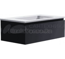Тумба с раковиной Астра-Форм Альфа 90 подвесная, 1 ящик, черная