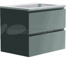 Тумба с раковиной Астра-Форм Альфа 70 подвесная, 2 ящика, зеленая