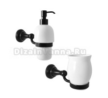 Набор Стакан Rav Slezak Morava MKA0201CMAT, черный матовый + Дозатор MKA0303CMAT, черный матовый