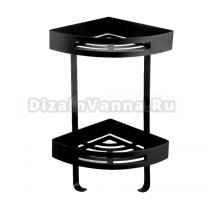 Полка AZARIO AZ-160-2B двухэтажная, матовая черная