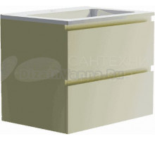 Тумба с раковиной Астра-Форм Альфа 70 подвесная, 2 ящика, бежевая