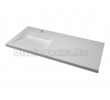 Раковина над стиральной машиной Stella Polar Берта SP-00001559 120 глянцевая белая, прямоугольная, со столешницей справа, с комплектом кронштейнов