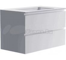 Тумба с раковиной Астра-Форм Альфа 90 подвесная, 2 ящика, белая