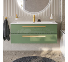 Тумба под раковину без столешницы Cezares Eco Cer-N 120 фисташковый софт, ручки сатиновое золото