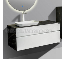 Тумба с раковиной Black&White Universe U907.1200 7001 white matt, 8891 lauren gold