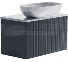 Тумба с раковиной Астра-Форм М-40 Slim 70 подвесная, 1 ящик, серо-голубая