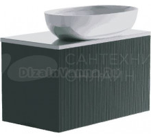 Тумба с раковиной Астра-Форм М-40 Slim 80 подвесная, 1 ящик, зеленая