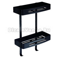 Полка AZARIO AZ-170-2B двухэтажная, матовая черная