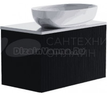 Тумба с раковиной Астра-Форм М-40 Slim 80 подвесная, 1 ящик, черная