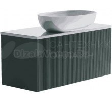 Тумба с раковиной Астра-Форм М-40 Slim 90 подвесная, 1 ящик, зеленая