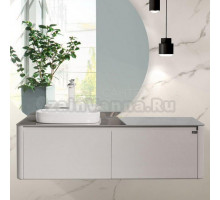 Тумба с раковиной Black&White Universe U915.1400L 7838 glossy light grey, 8885 armani ash glossy