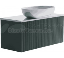 Тумба с раковиной Астра-Форм М-40 Slim 100 подвесная, 1 ящик, зеленая