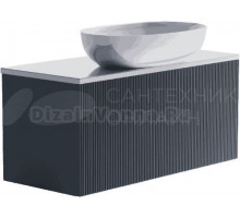 Тумба с раковиной Астра-Форм М-40 Slim 100 подвесная, 1 ящик, серо-голубая