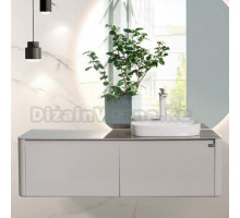 Тумба с раковиной Black&White Universe U915.1400R 7838 glossy light grey, 8885 armani ash glossy